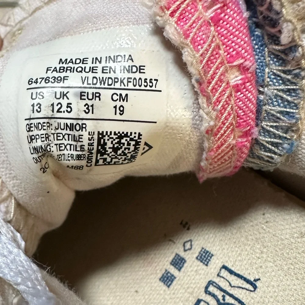 Converse Kids' Tan Sneakers with Pink Star Accents